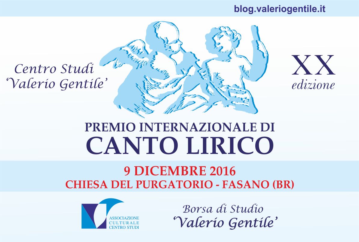 Premio Internazionale di Canto Lirico Borsa di Studio "Valerio Gentile" XX edizione